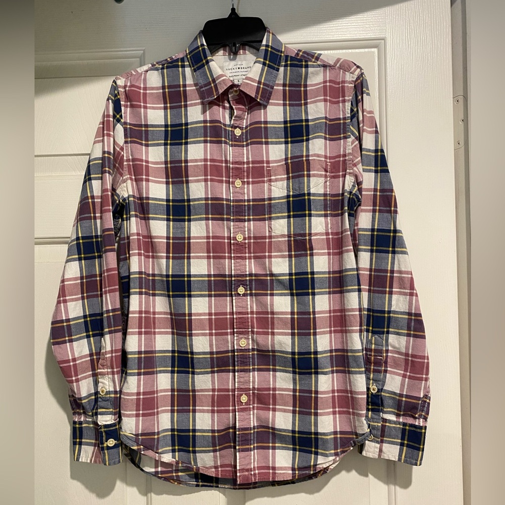 💥Lucky Brand Saturday Stretch button down shirt men’s small